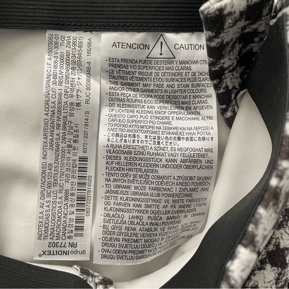 Zara Leggings High Rise Houndstooth Print Brown White Size Small New With Tags - Picture 9 of 9